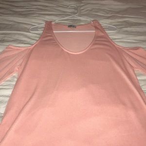 Tobi pink cold shoulder sweater